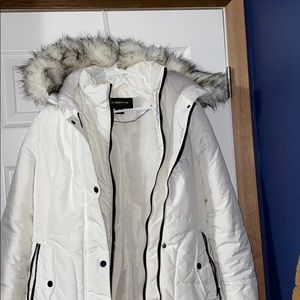 Liz Claiborne white double coat